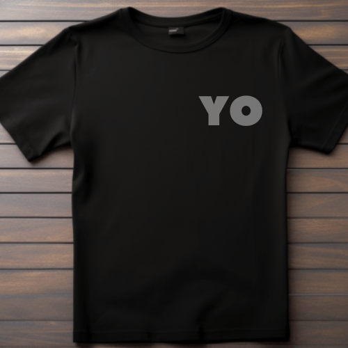 Classic Black YO T-Shirt – Minimal Streetwear Style - 𝐘𝐎 𝐂𝐥𝐨𝐭𝐡𝐢𝐧𝐠 𝐒𝐭𝐨𝐫𝐞